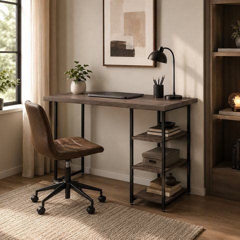Стіл письмовий Кевін Ferrum-decor 75x100x60 Чорний метал ДСП Дуб Кремона Канолло 32 мм (FRD-108012) FRD-108012 фото