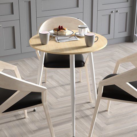 Стол круглый OPTIMA 3 ноги на конус Ferrum-decor 750x670x670 Белый металл ДСП Дуб Кремона Торро 16 мм (FRD-107562) FRD-107562 фото