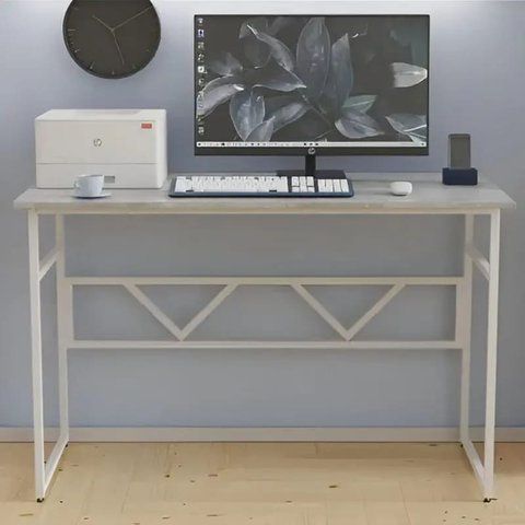 Стол письменный Раян Ferrum-decor 750x1000x600 Белый металл ДСП Бетон 16 мм (FRD-106472) FRD-106472 фото