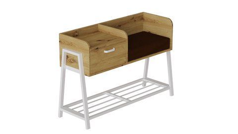 Банкетка з тумбочкою Ferrum-decor Бланка 540x1000x320 метал Сірий ДСП Дуб Артизан 16 мм (FRD-103043) FRD-103043 фото