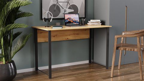 Компьютерный стол Ferrum-decor Курт 75x140x60 черный ДСП Дуб Артизан 32мм (FRD-107162) FRD-107162 фото