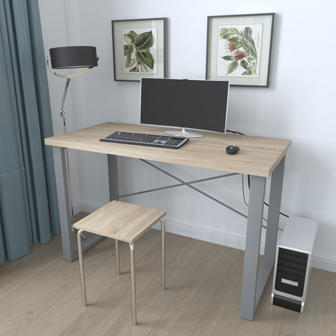 Письмовий стіл Ferrum-decor Драйв 750x1400x700 Сірий метал ДСП Дуб Сонома 16 мм (FRD-103202) FRD-103202 фото