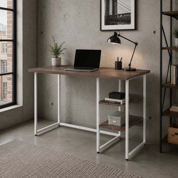 Стіл письмовий Кевін Ferrum-decor 75x100x60 Білий метал ДСП Дуб Кремона Канолло 32 мм (FRD-108013) FRD-108013 фото