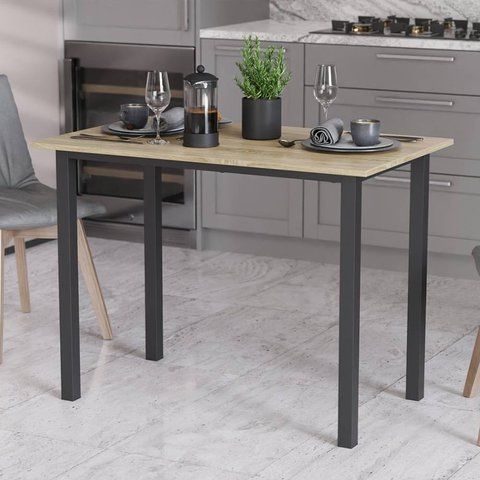Стіл універсальний Knap Ferrum-decor 750x1000x700 Чорний метал ДСП Дуб Сонома 16 мм (FRD-106365) FRD-106365 фото