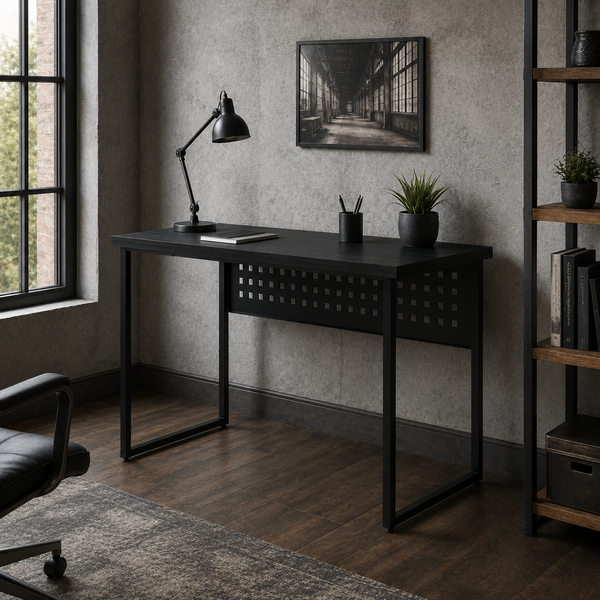 Стіл письмовий Майк Ferrum-decor 75x100x60 Чорний метал ДСП Каштан Арвадонна 32 мм (FRD-108264) FRD-108264 фото