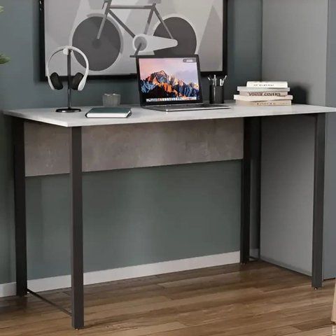 Стіл письмовий Курт Ferrum-decor 75x100x60 Чорний метал ДСП Бетон 16 мм (FRD-106615) FRD-106615 фото