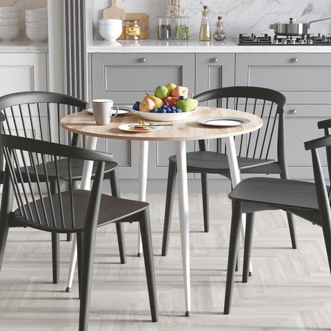 Стол круглый OPTIMA 5 ноги на конус Ferrum-decor 750x900x900 Белый металл ДСП Дуб Сан-Марино 16 мм (FRD-107488) FRD-107488 фото