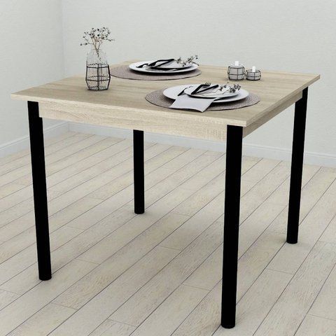 Стол кухонный Ferrum-decor Агата 75x80x80 Черный ДСП Сонома 16мм (FRD-106255) FRD-106255 фото