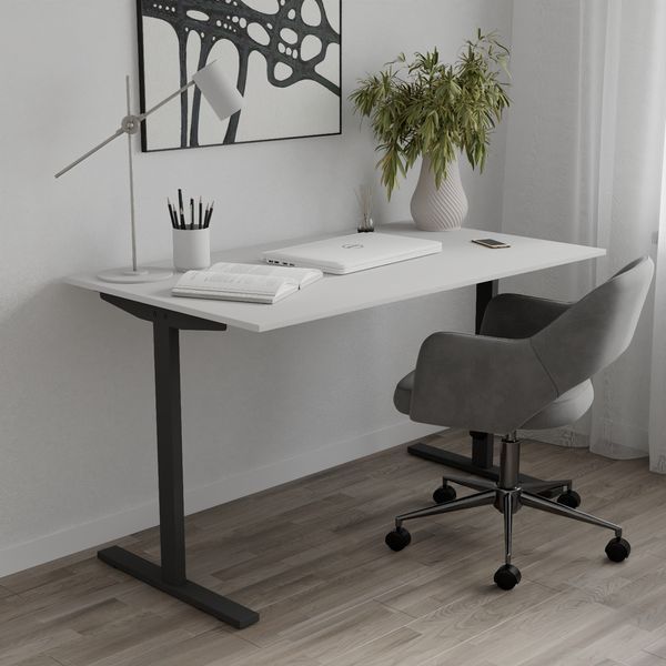 Стол письменный Space Ferrum-decor 750x1400x700 Черный металл ДСП Белый 16 мм (FRD-107988) FRD-107988 фото