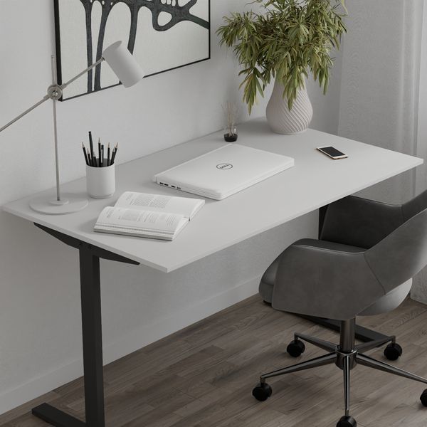 Стол письменный Space Ferrum-decor 750x1400x700 Черный металл ДСП Белый 16 мм (FRD-107988) FRD-107988 фото