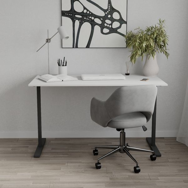 Стол письменный Space Ferrum-decor 750x1400x700 Черный металл ДСП Белый 16 мм (FRD-107988) FRD-107988 фото