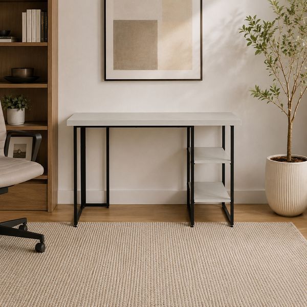 Стіл письмовий Кевін Ferrum-decor 75x100x70 Чорний метал ДСП Кашемір 32 мм (FRD-108138) FRD-108138 фото