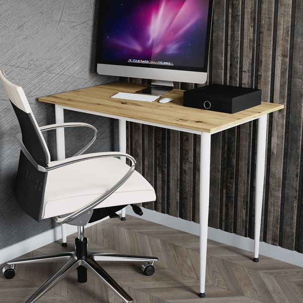 Універсальний стіл Prime Ferrum-decor 750x1400x700 Білий метал ДСП Дуб Артизан 16 мм (FRD-107738) FRD-107738 фото