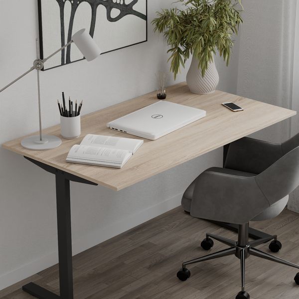 Стіл письмовий Space Ferrum-decor 750x1000x700 Чорний метал ДСП Дуб Сонома 16 мм (FRD-107865) FRD-107865 фото