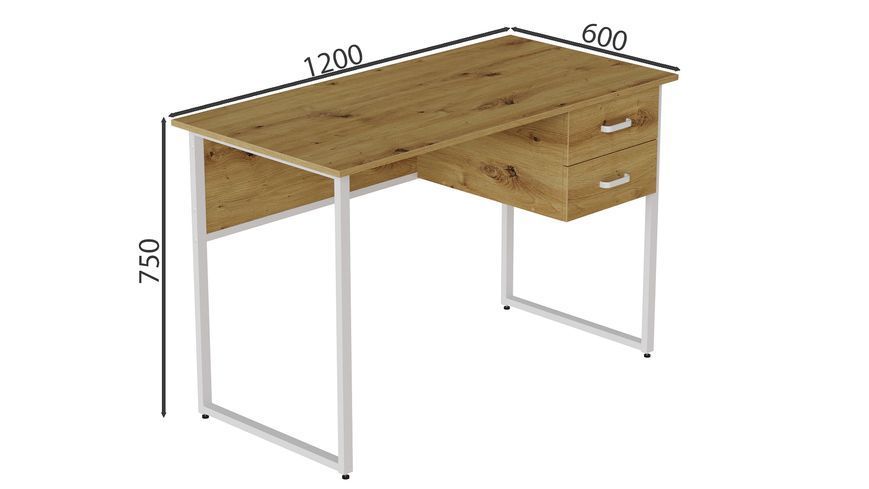Компьютерный стол Ferrum-decor Дакота 75x120x60 белый ДСП Дуб Артизан 16мм (FRD-107264) FRD-107264 фото