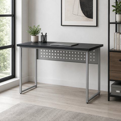 Стіл письмовий Майк Ferrum-decor 75x100x60 Сірий метал ДСП Каштан Арвадонна 32 мм (FRD-108266) FRD-108266 фото