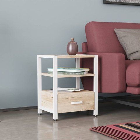 Тумба універсальна Ferrum-decor Вів'єн 1/1 50x41x40 білий ДСП Дуб Сан-Марино 16мм (FRD-104146) FRD-104146 фото