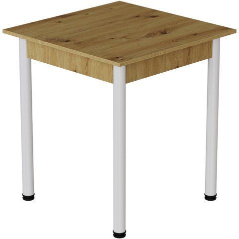 Стіл кухонний Ferrum-decor Агата 75x70x70 Білий ДСП Дуб Артизан 16мм (FRD-105669) FRD-105669 фото