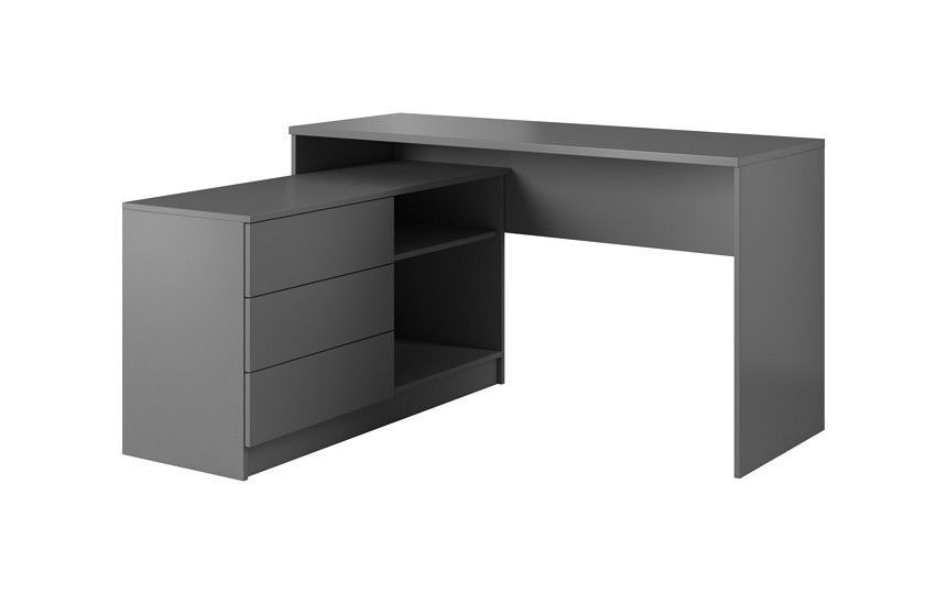 Стіл офісний письмовий Perfect Home Тео / Teo 3S/138 з 3 шухлядами Графіт (PFH-091166) PFH-091166 фото