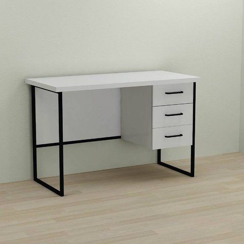 Письмовий стіл Ferrum-decor Гаррі 76x140x70 чорний ДСП Біле 32мм (FRD-103566) FRD-103566 фото