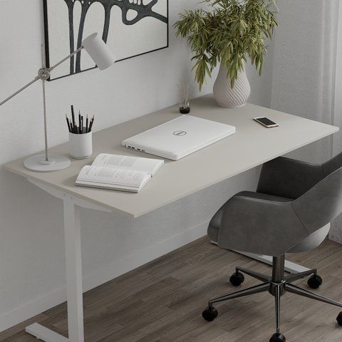 Стіл письмовий Space Ferrum-decor 750x1200x600 Білий метал ДСП Кашемір 16 мм (FRD-107917) FRD-107917 фото