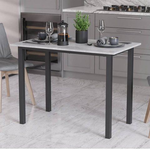 Стіл універсальний Knap Ferrum-decor 750x1000x700 Чорний метал ДСП Бетон 16 мм (FRD-106368) FRD-106368 фото