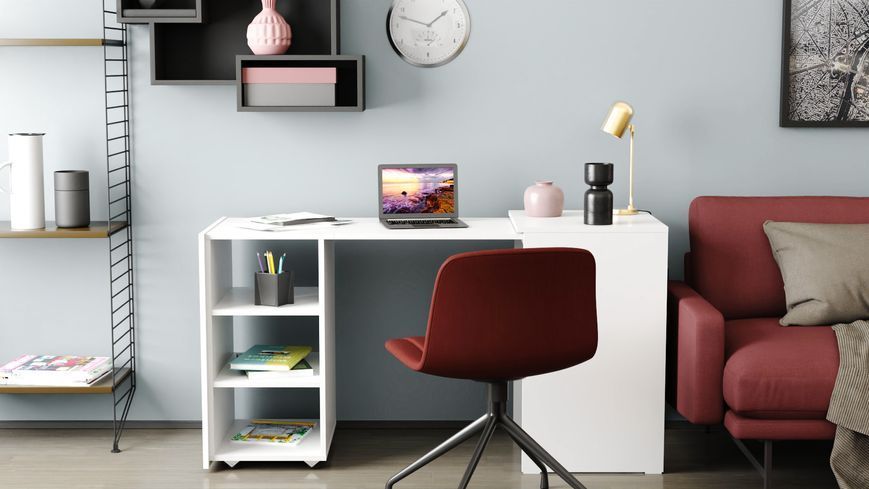 Стіл-тумба трансформер Смарт 1/2 Ferrum-decor 750x1450x600 ДСП Біле 16 мм (FRD-105074) FRD-105074 фото