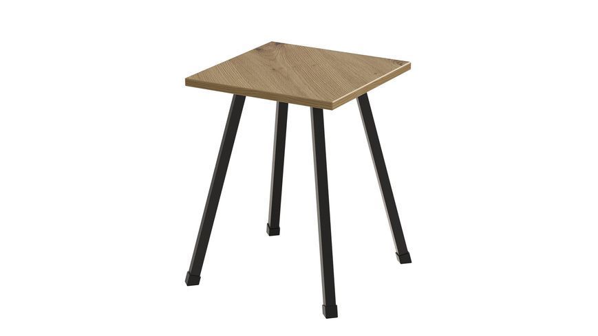 Табурет Ferrum-decor 430x320x320 Чорний метал ДСП Дуб Артизан 16 мм (FRD-106916) FRD-106916 фото