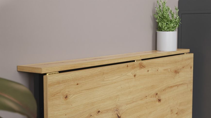 Стол раскладной Морис 900 Ferrum-decor 750x900x500 Черный металл ДСП Дуб Артизан 16 мм (FRD-107316) FRD-107316 фото