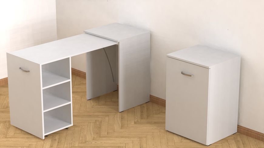 Стіл-тумба трансформер Смарт 1/2 Ferrum-decor 750x1450x600 ДСП Біле 16 мм (FRD-105074) FRD-105074 фото
