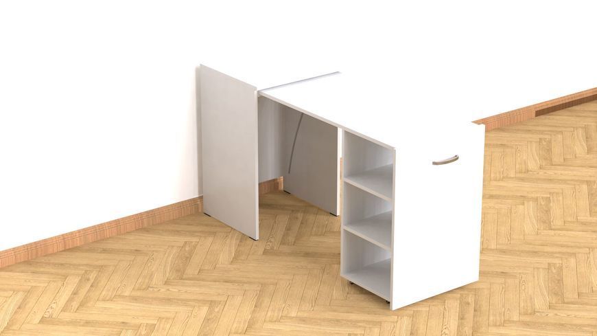 Стіл-тумба трансформер Смарт 1/2 Ferrum-decor 750x1450x600 ДСП Біле 16 мм (FRD-105074) FRD-105074 фото