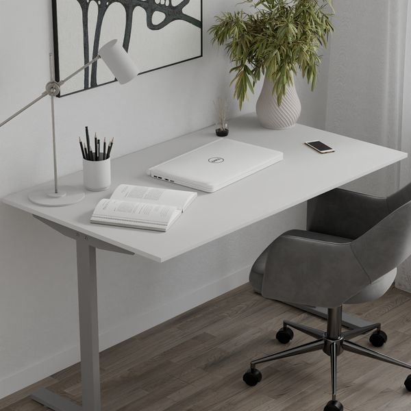 Стол письменный Space Ferrum-decor 750x1400x600 Серый металл ДСП Белый 16 мм (FRD-107968) FRD-107968 фото