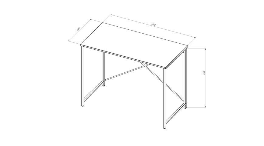 Стол письменный Line Лайт Ferrum-decor 750x1000x500 Черный металл ДСП Белое 16 мм (FRD-104836) FRD-104836 фото