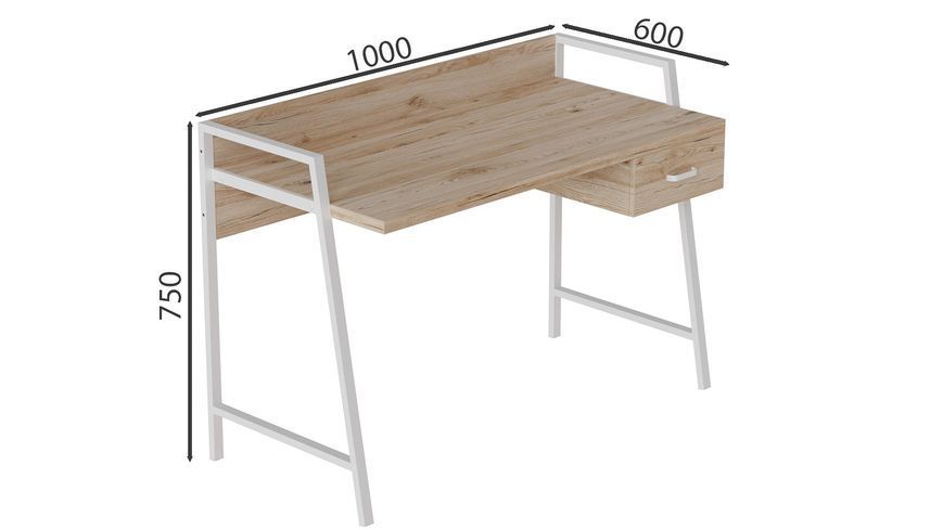 Письмовий стіл Ferrum-decor 750x1200x600 Білий метал ДСП Дуб Сан-Марино 32 мм (FRD-103458) FRD-103458 фото