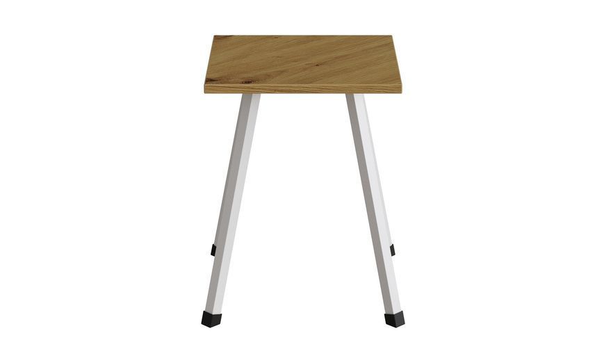 Табурет Ferrum-decor 430x320x320 Білий метал ДСП Дуб Артизан 16 мм (FRD-106919) FRD-106919 фото