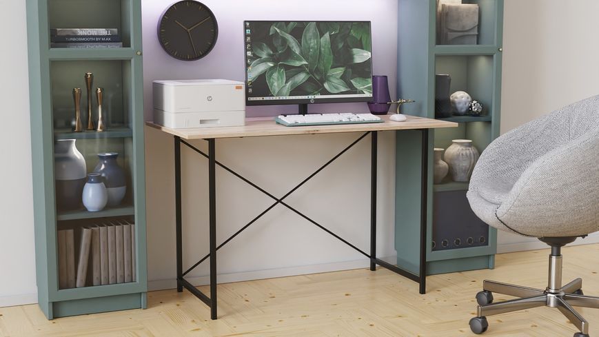 Стіл письмовий Line Лайт Ferrum-decor 750x1000x500 Чорний метал ДСП Дуб Сан-Марино 16 мм (FRD-104837) FRD-104837 фото