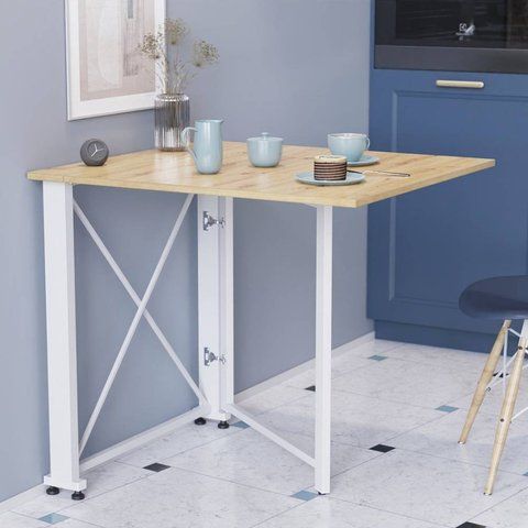 Стіл-книга трансформер Оріон 1 Ferrum-decor 750x810x730 Білий метал ДСП Дуб Артизан 16 мм (FRD-104609) FRD-104609 фото