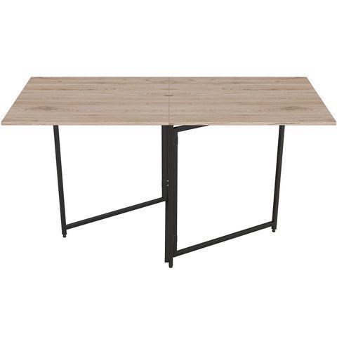 Стол трансформер книга Панама Ferrum-decor 75x148x68 Черный металл ДСП Дуб Сан-Марино 16 мм (FRD-106830) FRD-106830 фото