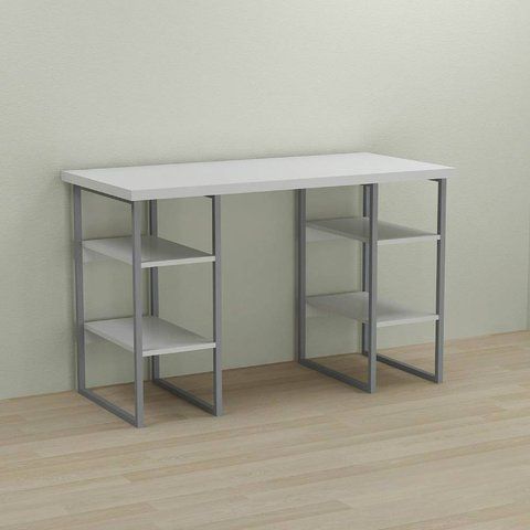 Письменный стол Ferrum-decor Карэн 76x140x70 серый ДСП Белое 32мм (FRD-102453) FRD-102453 фото