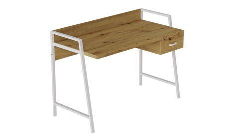 Письмовий стіл Ferrum-decor Комфорт 750x1200x600 Білий метал ДСП Дуб Артизан 32 мм (FRD-103462) FRD-103462 фото