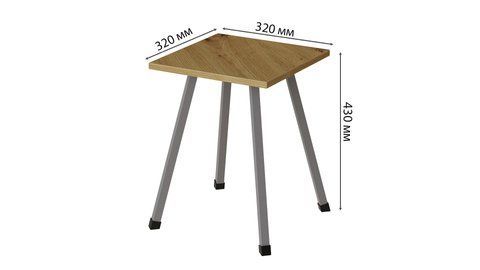 Табурет Ferrum-decor 430x320x320 Сірий метал ДСП Дуб Артизан 16 мм (FRD-106922) FRD-106922 фото