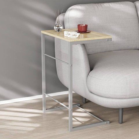 Столик приставний Террі Ferrum-decor 650x440x330 Сірий метал ДСП Дуб Сонома 16 мм (FRD-104665) FRD-104665 фото
