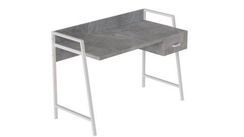 Письмовий стіл Ferrum-decor 750x1200x600 Білий метал ДСП Бетон 32 мм (FRD-103463) FRD-103463 фото