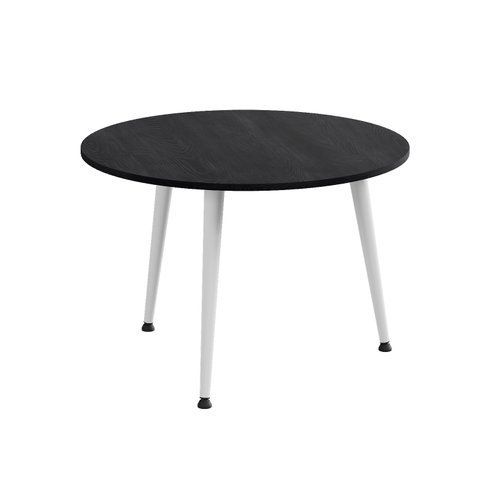Журнальний круглий стіл OPTIMA 1 ніжки конусні Ferrum-decor 450x670x670 Білий метал ДСП Каштан Арвадонна 16 мм (FRD-107539) FRD-107539 фото