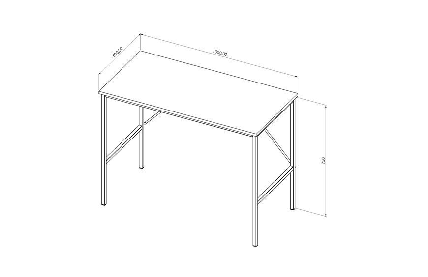 Стіл письмовий Line Тайм Ferrum-decor 750x1000x500 Чорний метал ДСП Біле 16 мм (FRD-104864) FRD-104864 фото