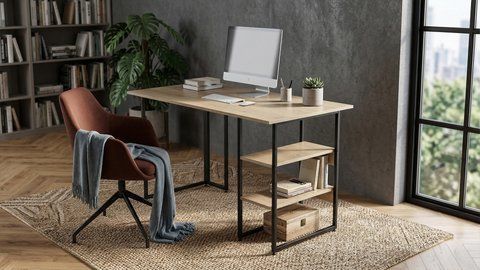 Стіл письмовий Кевін Ferrum-decor 75x120x70 Чорний метал ДСП Дуб Кремона Торро 16 мм (FRD-108177) FRD-108177 фото