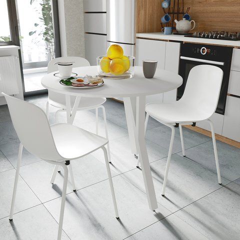 Стол круглый MARSI 3 870-3 Ferrum-decor 750x870x870 Белый металл ДСП Белый 16 мм (FRD-107427) FRD-107427 фото