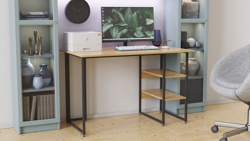 Комп'ютерний стіл Ferrum-decor Кевін 75x120x70 чорний ДСП Дуб Артизан 16 мм (FRD-107226) FRD-107226 фото