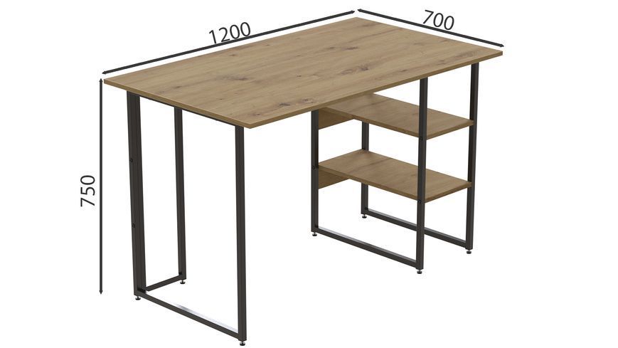 Комп'ютерний стіл Ferrum-decor Кевін 75x120x70 чорний ДСП Дуб Артизан 16 мм (FRD-107226) FRD-107226 фото