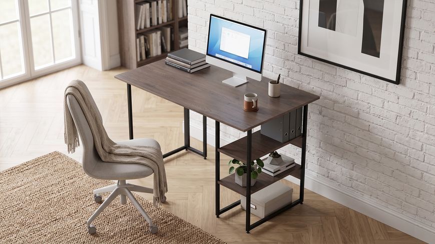 Стіл письмовий Кевін Ferrum-decor 75x100x70 Чорний метал ДСП Дуб Кремона Канолло 16 мм (FRD-108027) FRD-108027 фото